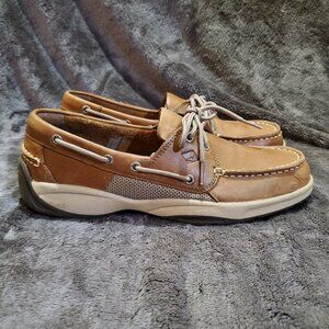 Sperry Top-Sider Leather Boat Shoes Tan Brown Mens Size 10M Casual